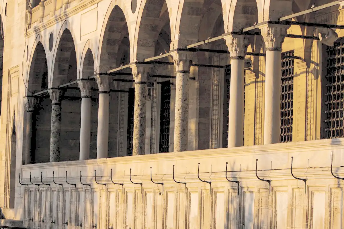 Stone arches in warm evening light